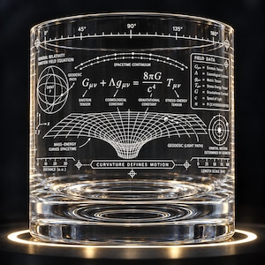 Einsteins fältekvation kristall whiskyglas | Allmän relativitetsteori fysik gåva