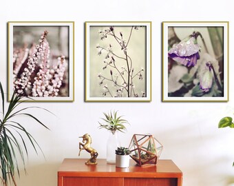 Set of 3 Botanical Prints, Flower Wall Art, Nature Art, Botanical Print Set, Flower Wall Decor, Flower Art, Botanical Wall Art
