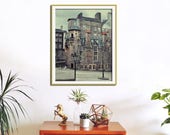 Edinburgh Photography, Scotland, Street Art, Edinburgh Print, City Print, Urban Art, Slate Blue, Grey, Royal Mile, Old Town - Writers' Nook