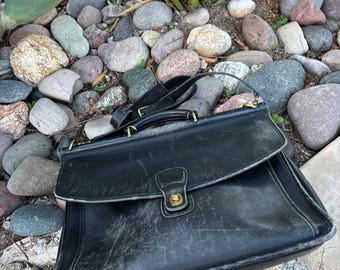 Vintage Coach Leather Laptop Bag, Beekman H6C5266 Black Leather