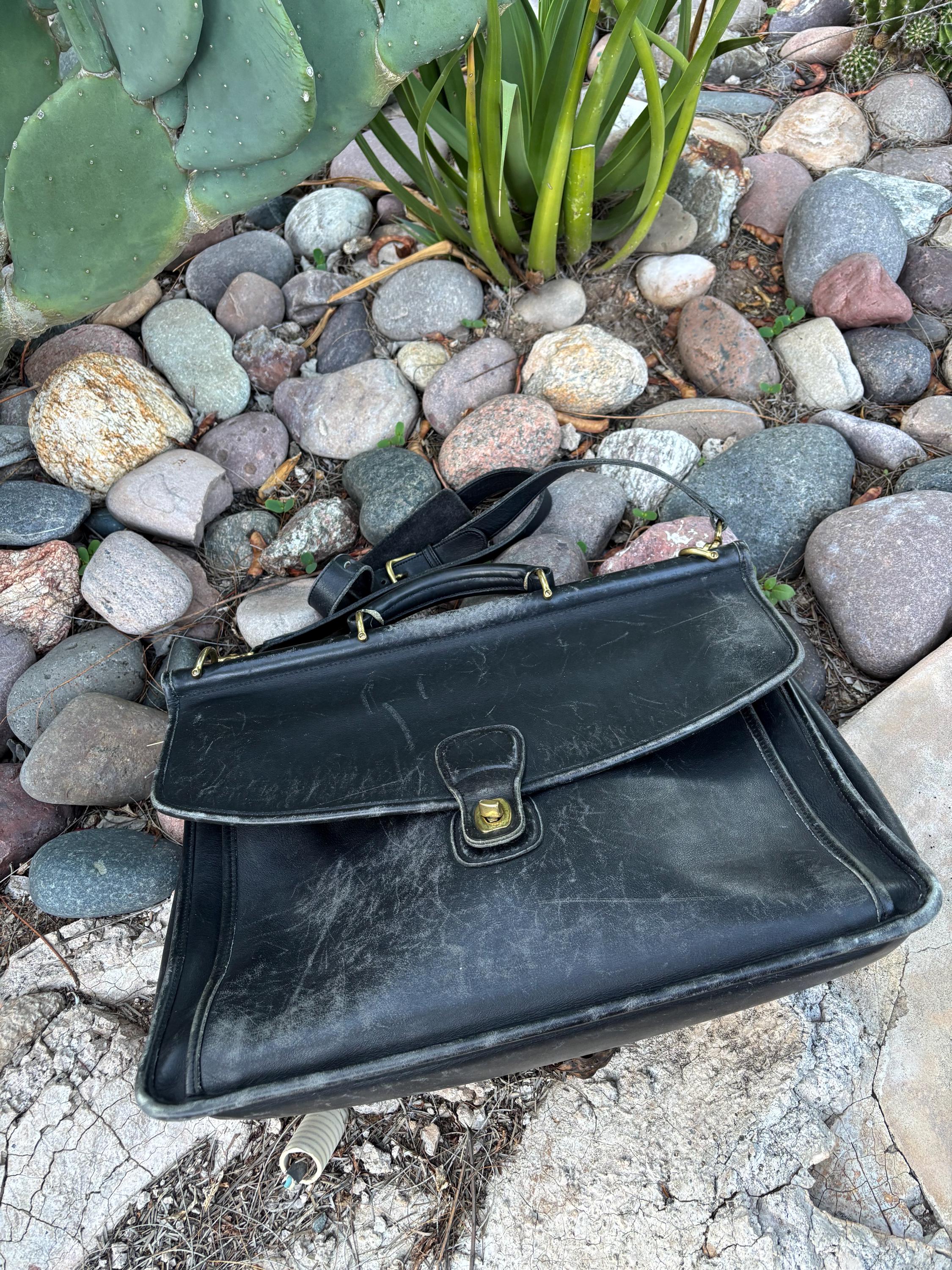 Vintage Coach Leather Laptop Bag, Beekman H6C5266 Black Leather