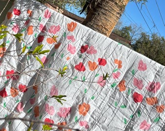 Vintage Vera Neumann comforter, Vera Blumen flower power double size comforter, Vera Collection blanket READ/SEE DETAILS