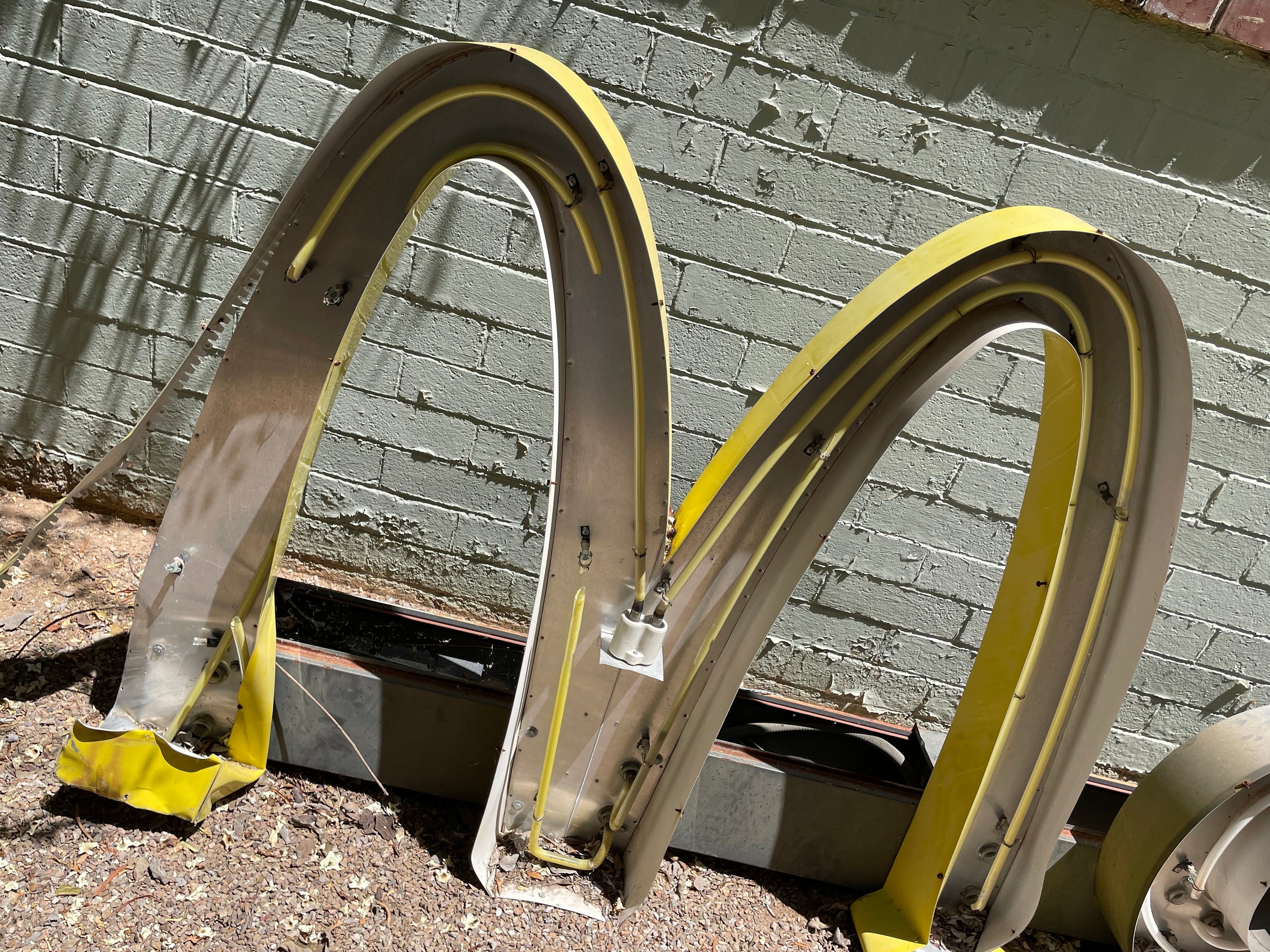 Vintage Mcdonalds Sign, Giant Neon Industrial Metal Letter Marquee