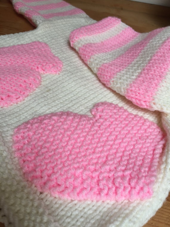 Vintage pink heart striped sweater heart sweater … - image 4