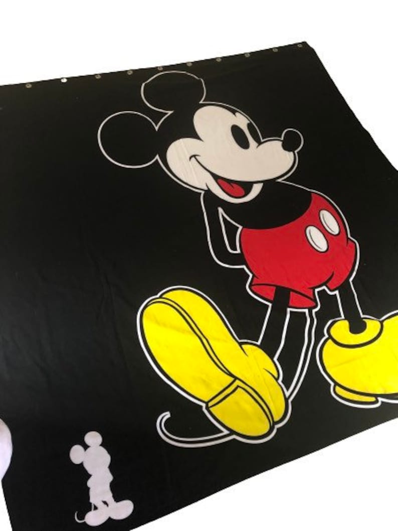 Vintage Mickey Mouse Curtain Mickey Shower Curtain 80s Disney Mickey