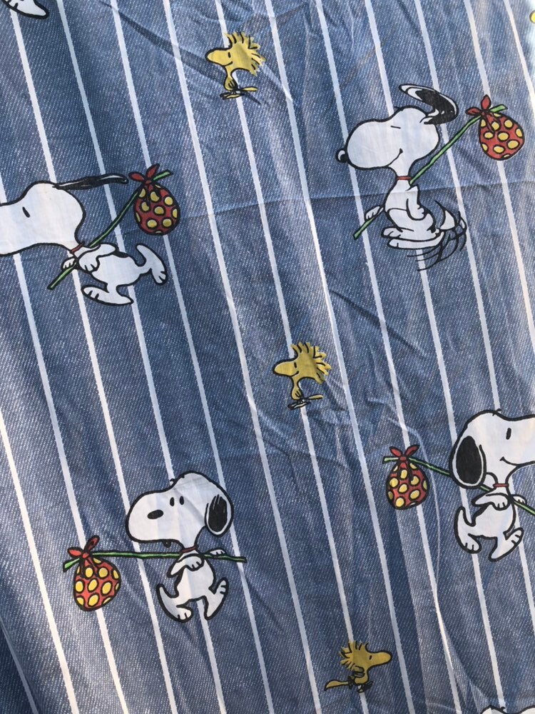 Vintage Snoopy Twin fitted Sheet Peanuts gang bedding Snoopy Etsy