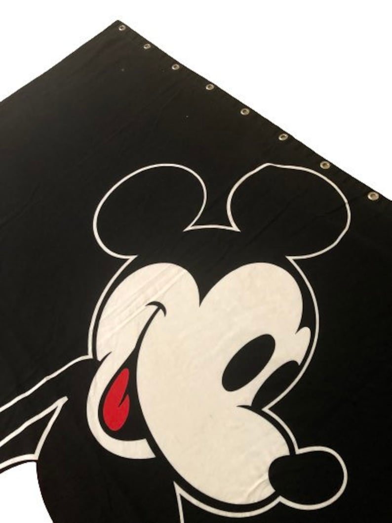 Vintage Mickey Mouse Curtain Mickey Shower Curtain 80s Disney Mickey