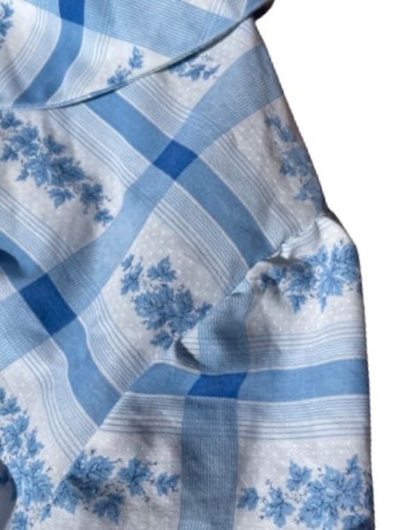 Vintage mod blouse floral wallpaper paper bag tie… - image 6