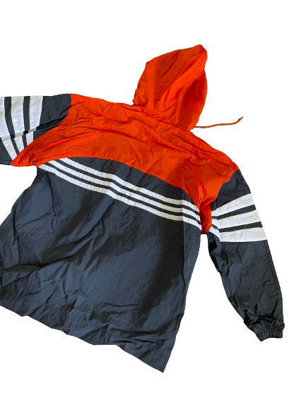 Vintage Adidas Windbreaker 90s Color Block Hooded Lined Track