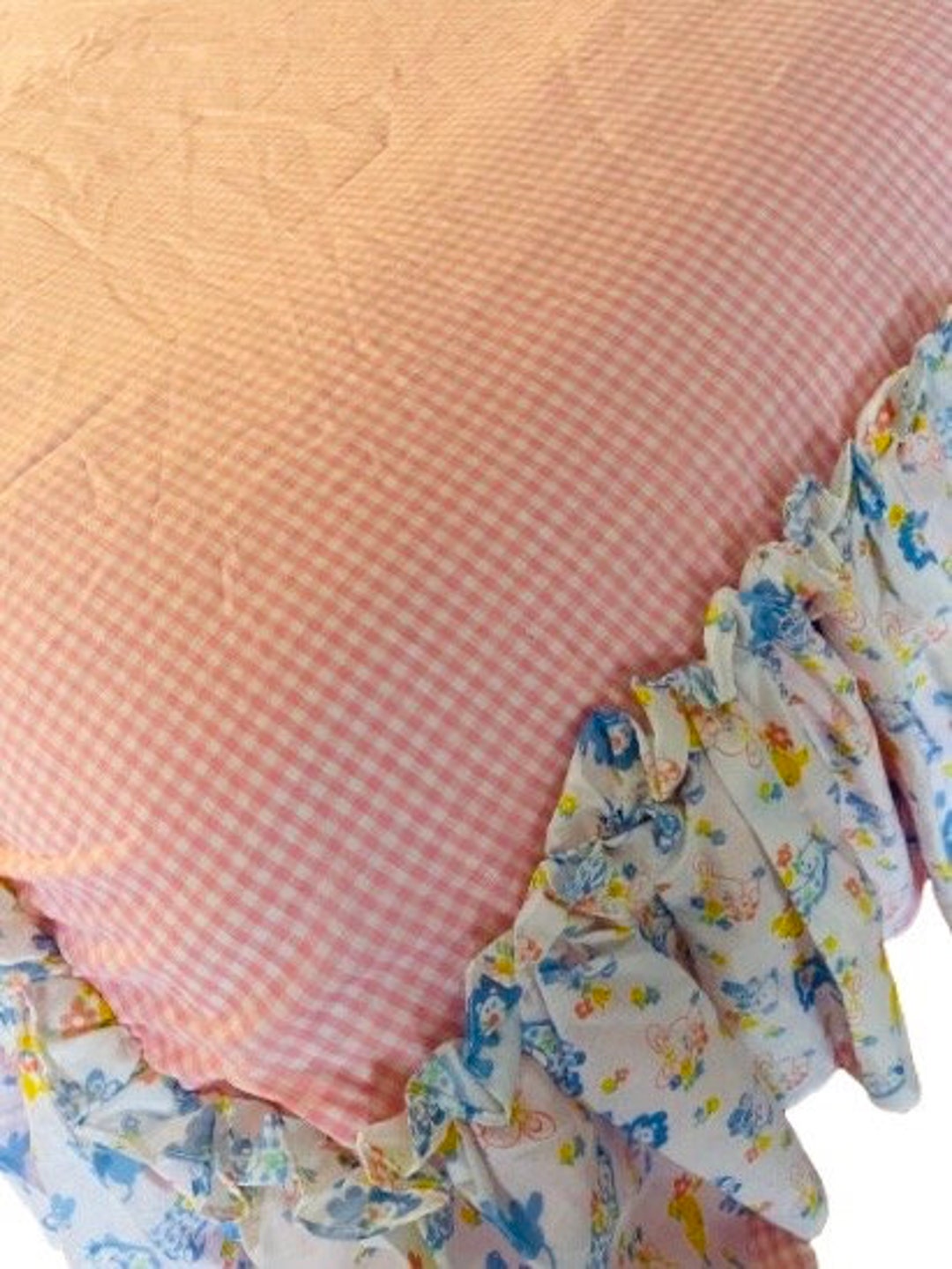 Crib Bedding Set-Cute Animal Ruffle Pink