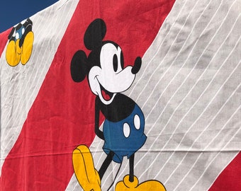 Vintage Mickey Mouse Sheet Set Color Block Stripe Disney