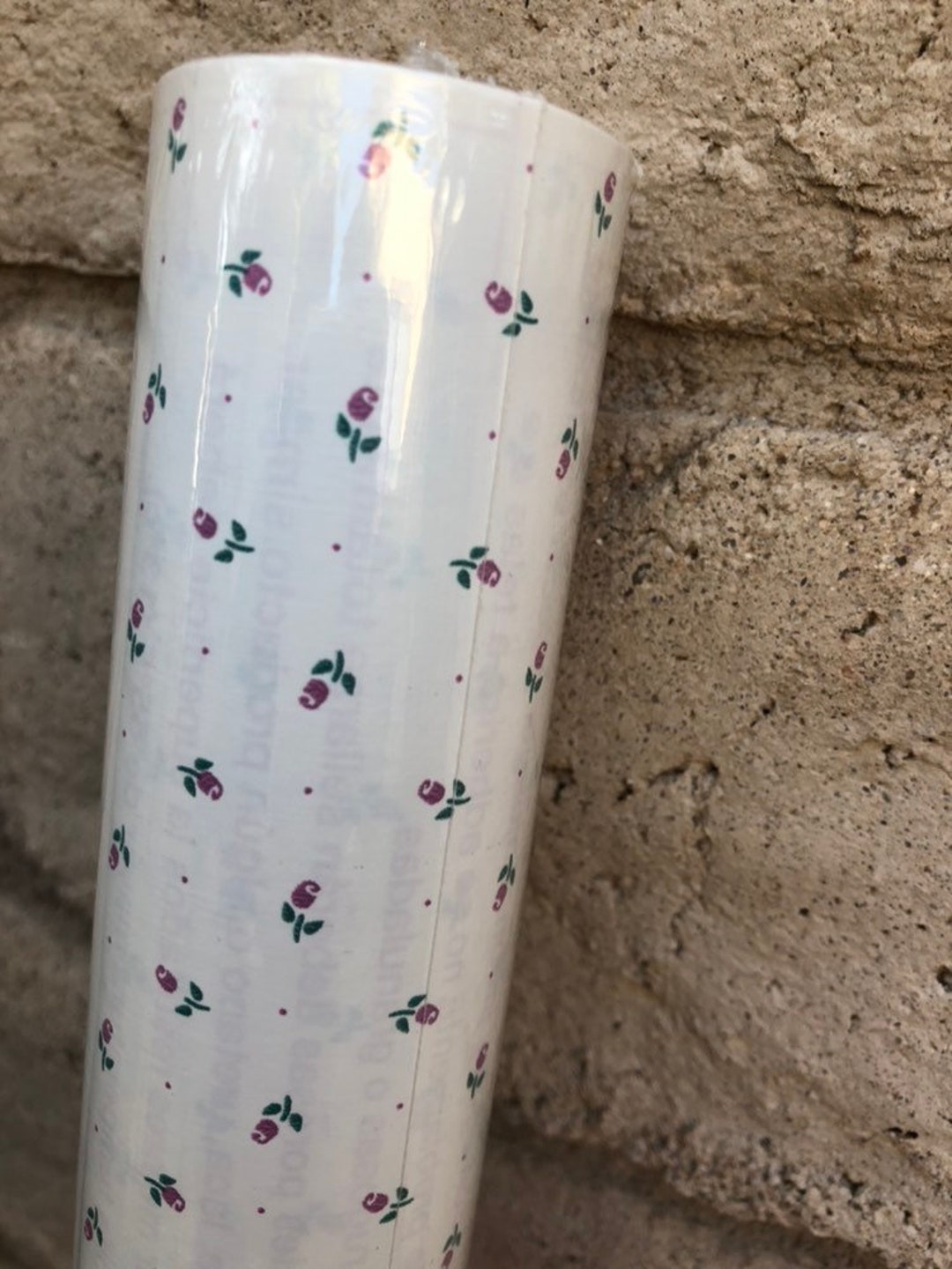 Vintage Rose Contact Paper Cottage Rose Drawer Liner Pink Rosebud Self Adhesive Shelf Liner