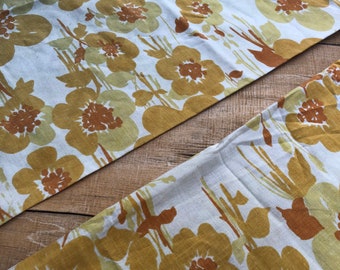 Vintage Marimekko STYLE pillowcases Hawaiian brown tones tropical flower power bedding NOS mod pillowcase pair Lady Pepperell