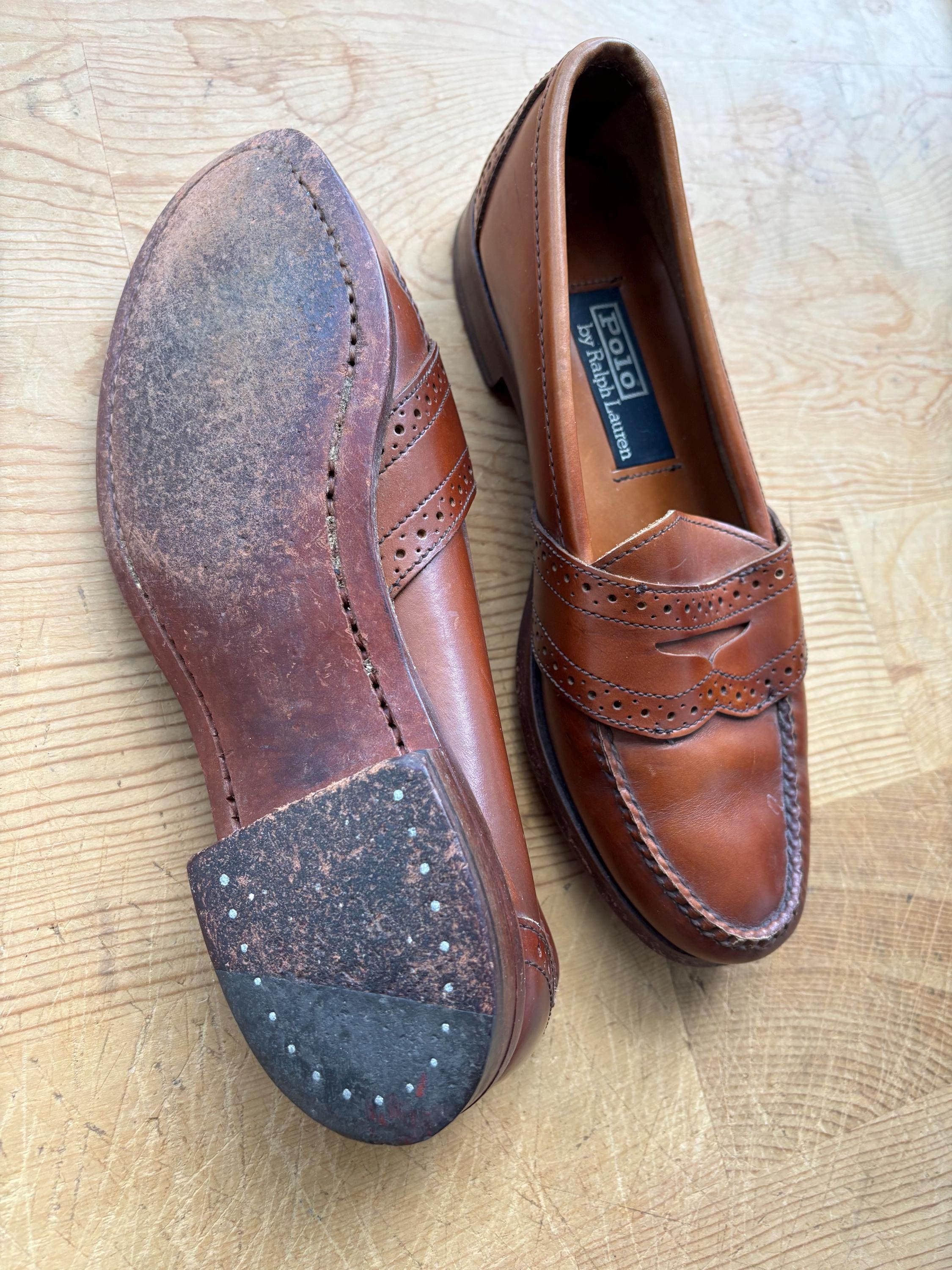 Vintage Ralph Lauren Leather Loafers, Men's Brown RL POLO Shoes