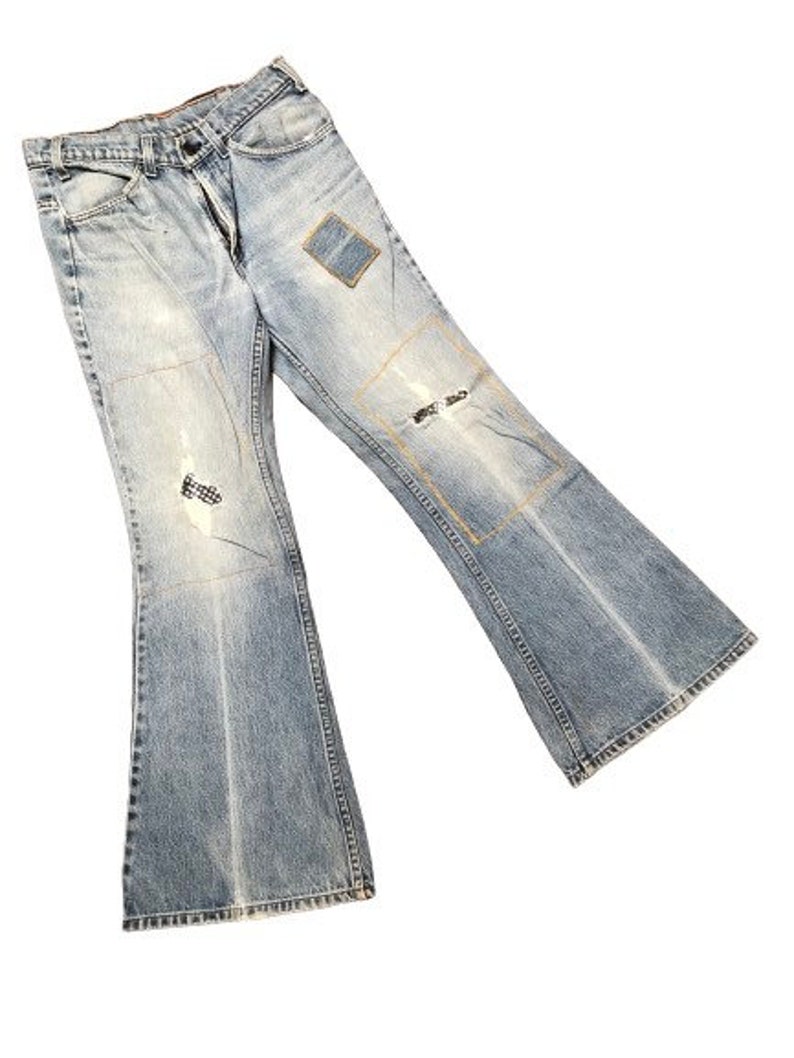 Vintage Levis 684 Bell Bottom Jeans 32 X 32 Hippie Patchwork - Etsy