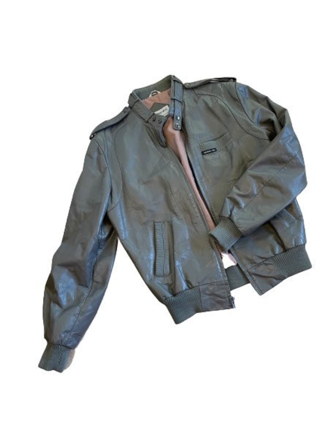 Vintage Members Only Leather Bomber Jacket, 80s 90s Mod Motorcycle