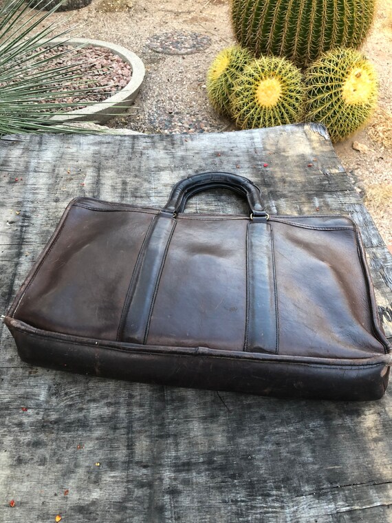 Vintage Coach Leather Laptop Bag 80s 