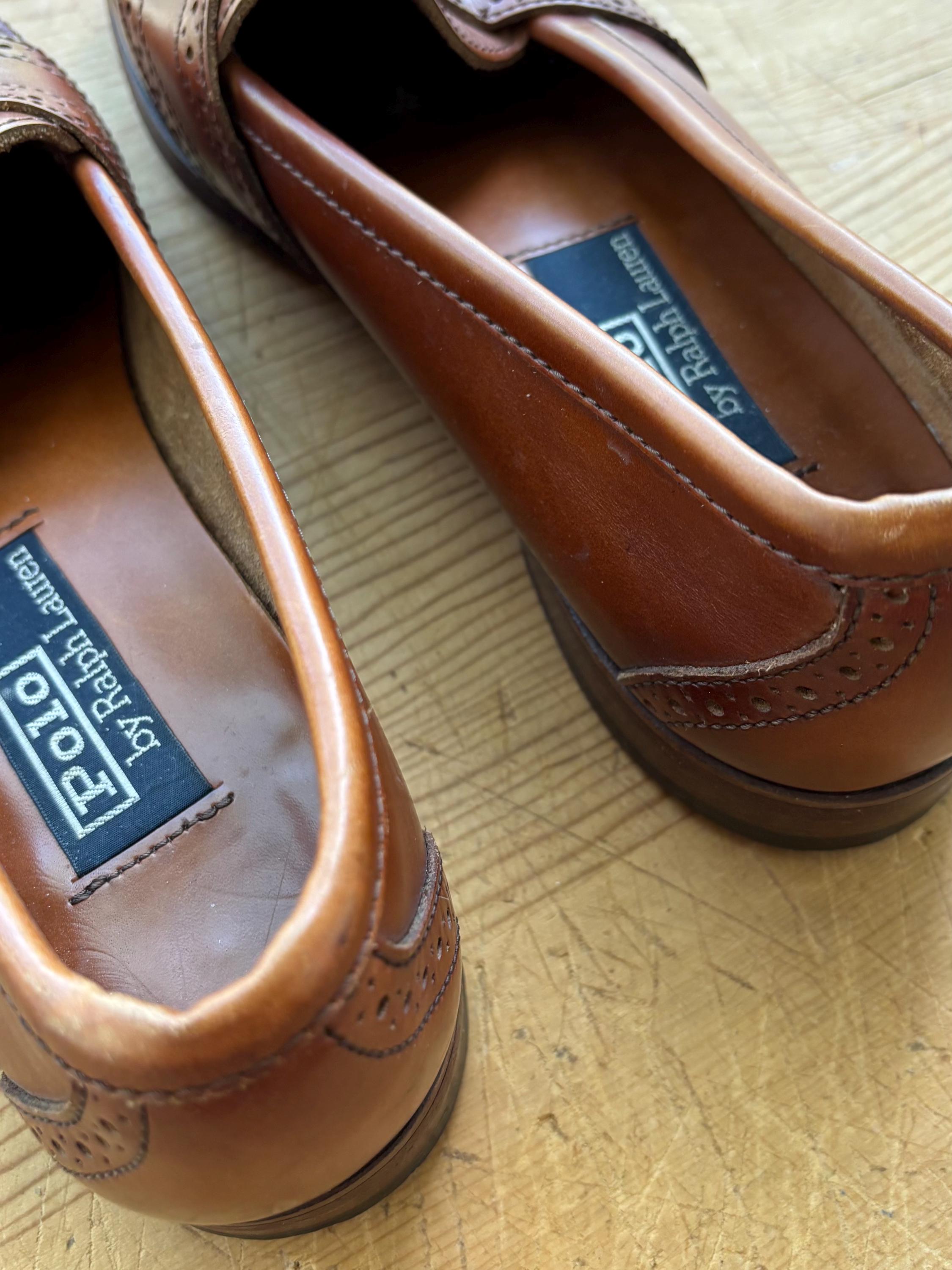 Vintage Ralph Lauren Leather Loafers, Men's Brown RL POLO Shoes