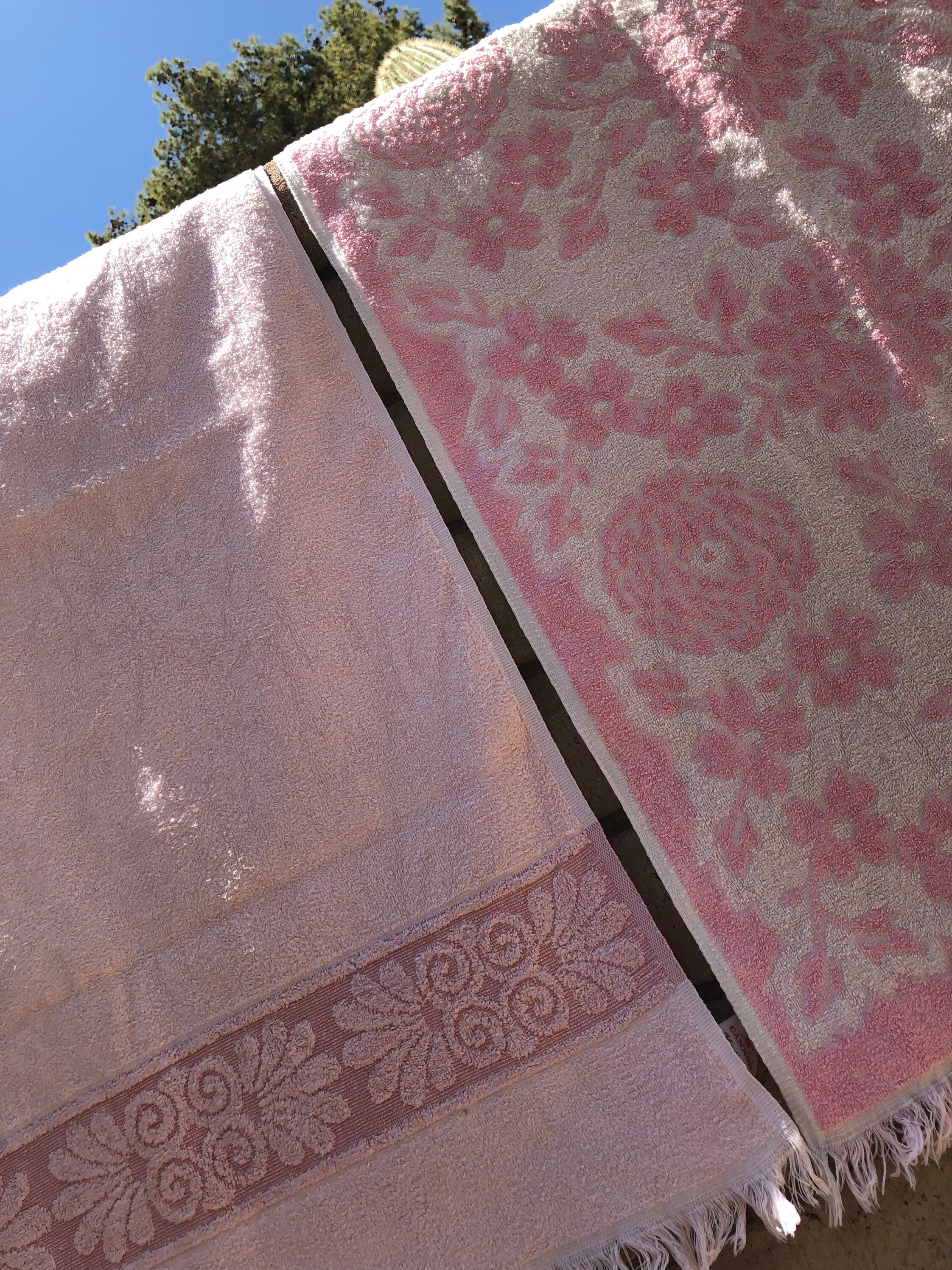 Vintage Flower Power Towels Mod Bath Towels Retro Cotton Towels 70s ...