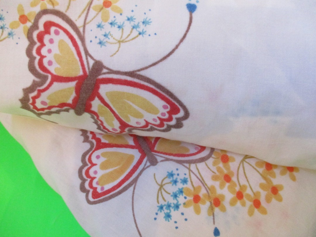 Vintage Butterfly Sheet Set Wildflower Butterfly Full Sheet - Etsy