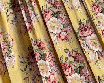 Vintage Ralph Lauren sheet set, Sophie Brook King flat sheet + standard pillowcase, floral rose cotton bedding RL READ
