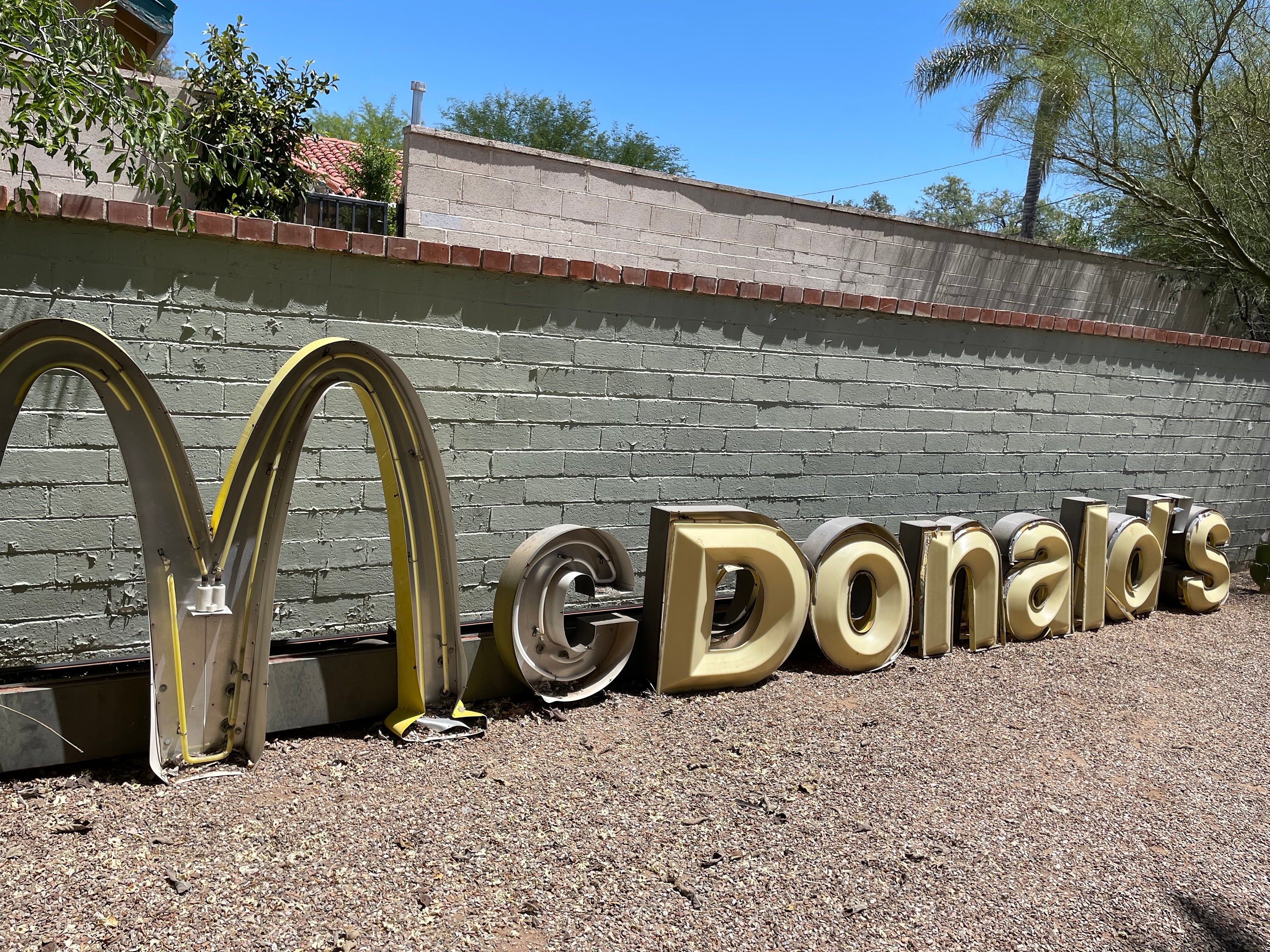 Vintage Mcdonalds Sign, Giant Neon Industrial Metal Letter Marquee