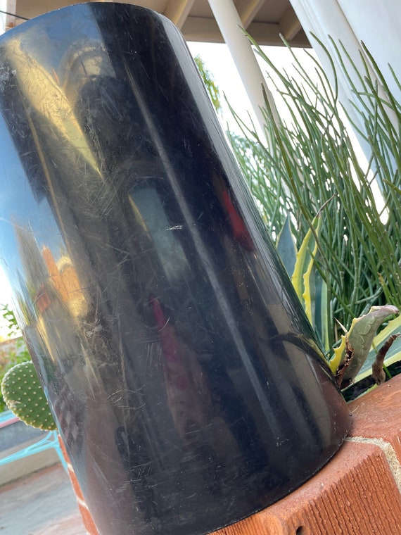 Vintage Kartell Space Age Trash Can Mod Black Tall Waste
