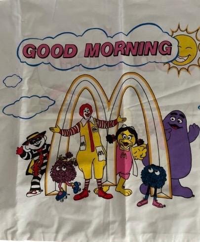 マクドナルド　モンティセロ社　ピローケース　レア Vintage Mcdonalds Pillowcase, NOS Mcdonalds Good Morning Good