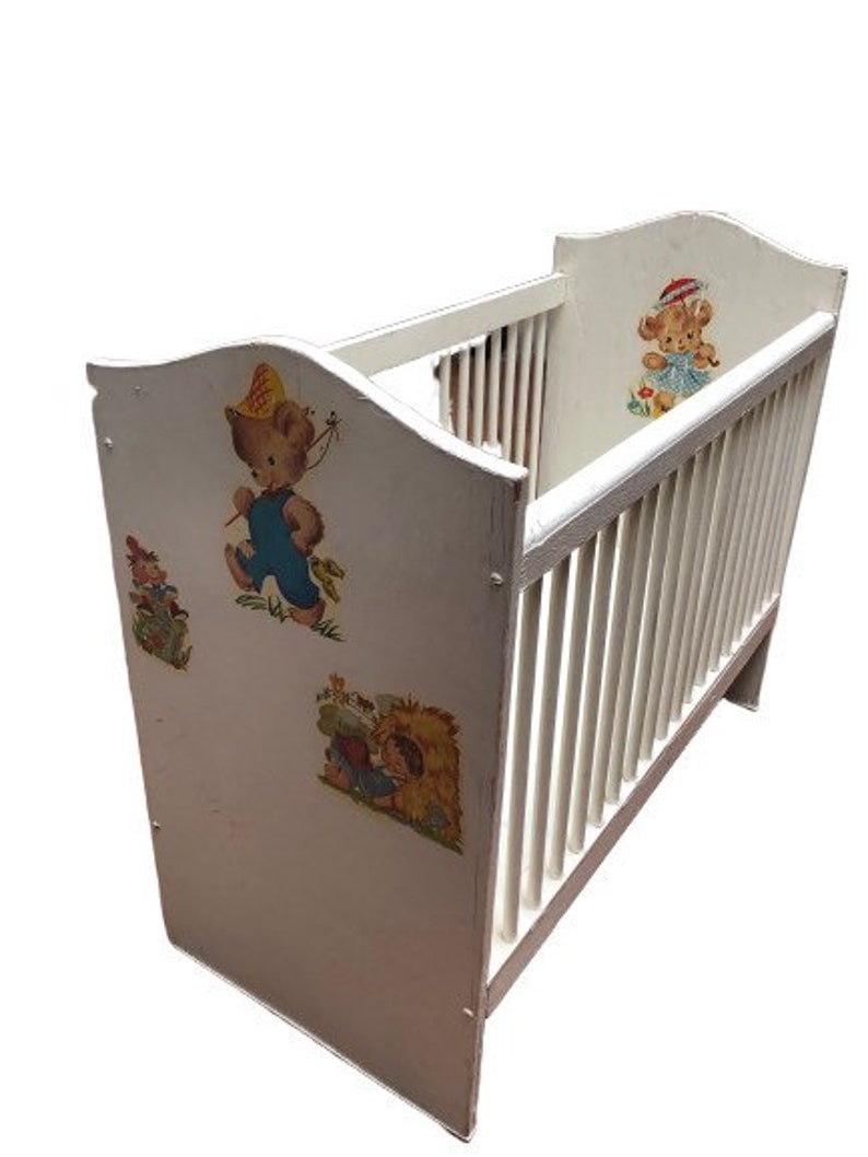 Vintage Doll Crib Wooden Pretend Play Toy Crib Babys Room Etsy