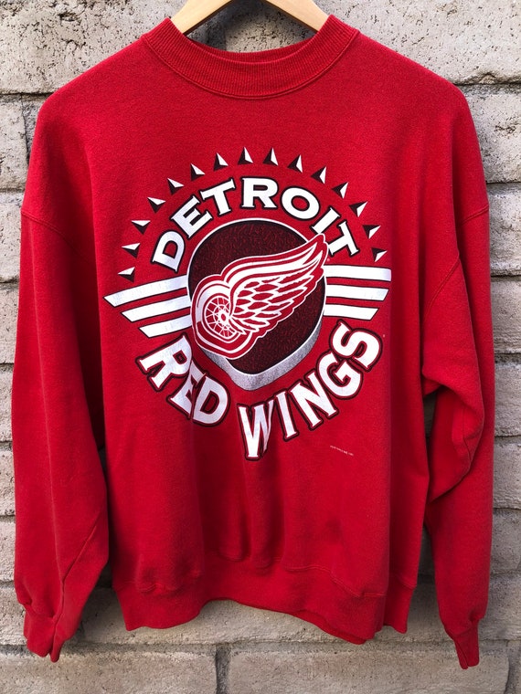 ShopCrystalRags Detroit Red Wings, NHL One of A Kind Vintage Tee Shirt with All Over Crystal Design.