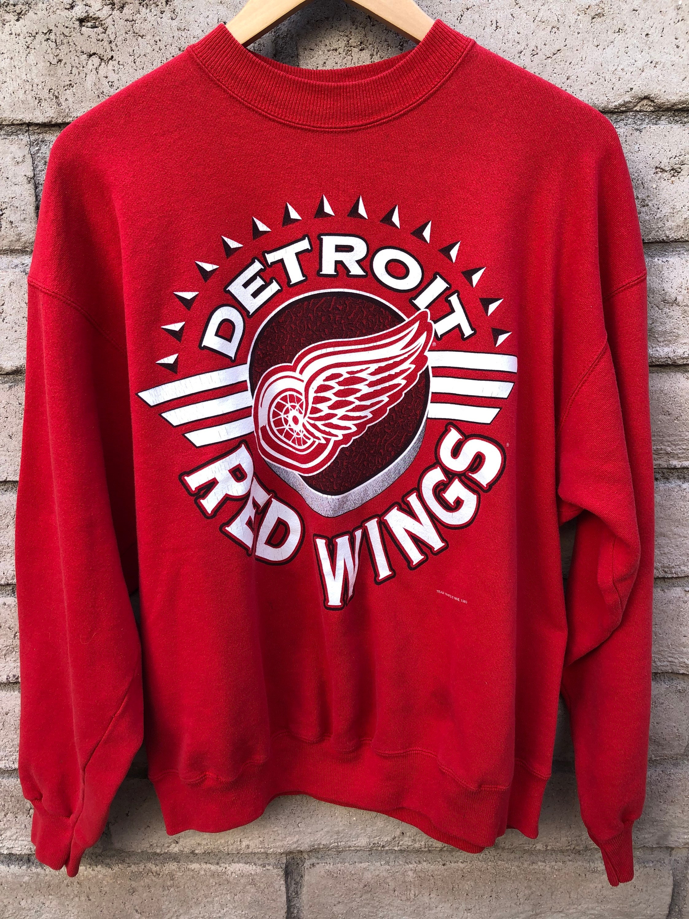 Vintage Detroit Red Wings Sweatshirt 90s NHL Sweatshirt Redwings Graphic  Logo Loungewear National Hockey League 