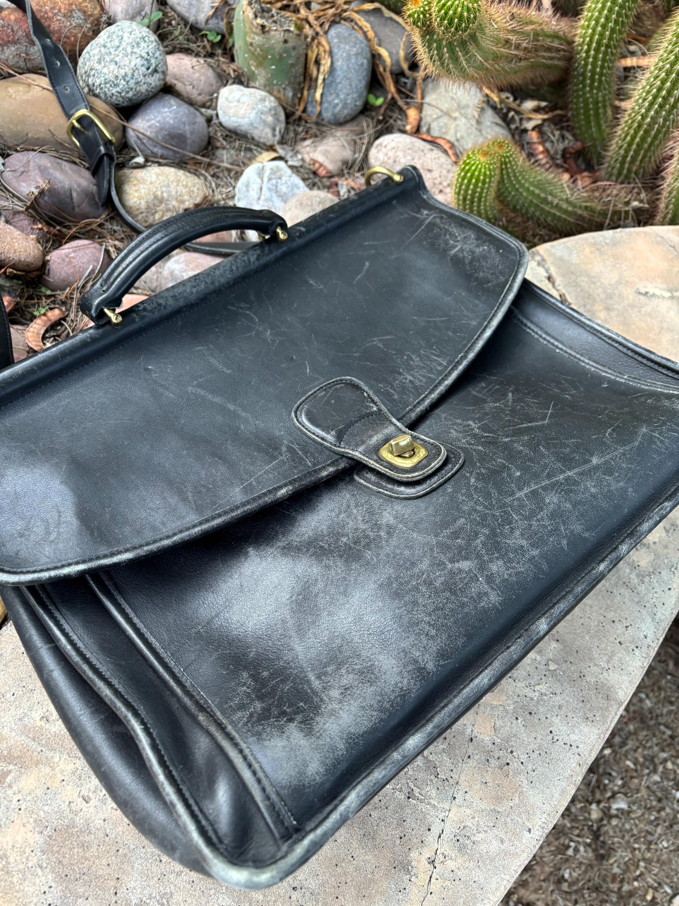Vintage Coach Leather Laptop Bag, Beekman H6C5266 Black Leather