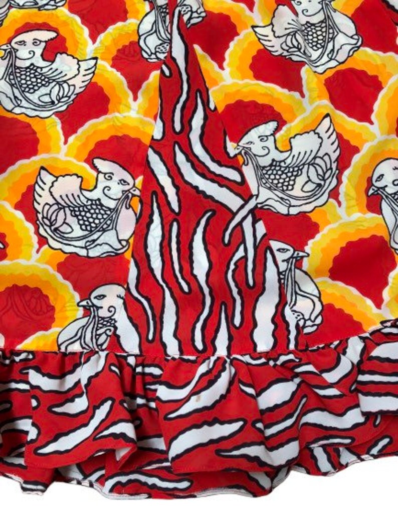 Vintage Diane Fr\u00e9s skirt Marisa Christina peasant Mardi Gras flapper flouncy ruffled skirt