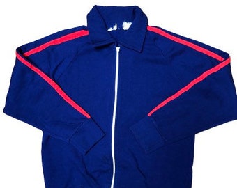 Vintage Track Jacket 70s warm up jacket mod stripe athleisure tennis jacket streetwear warmup