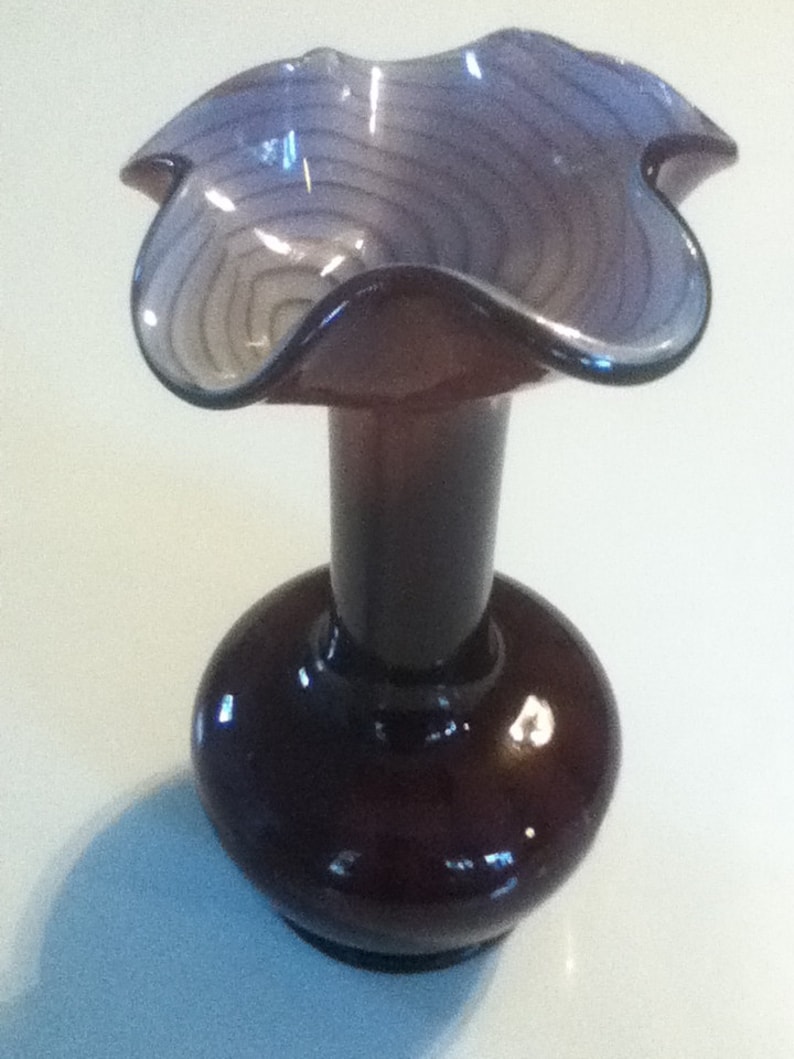 Vintage Glass Vase Purple Bud Vase Glass Decorative Etsy