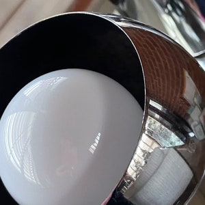 Vintage chrome eyeball spotlight, mod space age atomic eyeball orb table light floor spotlight, 60s MCM mirrored chrome light READ DETAILS