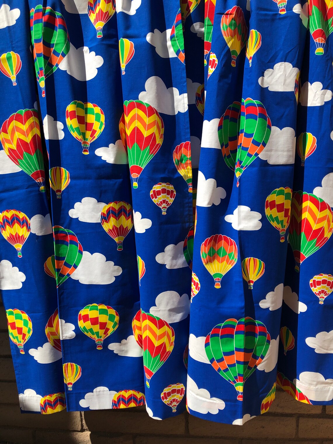 Vintage Hot Air Balloon Curtains Rainbow curtain panels retro Etsy
