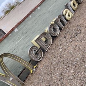 Vintage Mcdonalds Sign Giant Neon Industrial Metal Letter Marquee Style ...