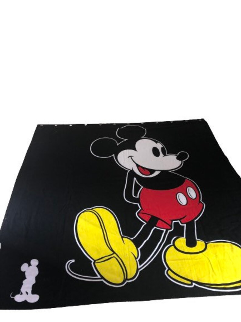 Vintage Mickey Mouse Curtain Mickey Shower Curtain 80s Disney Mickey