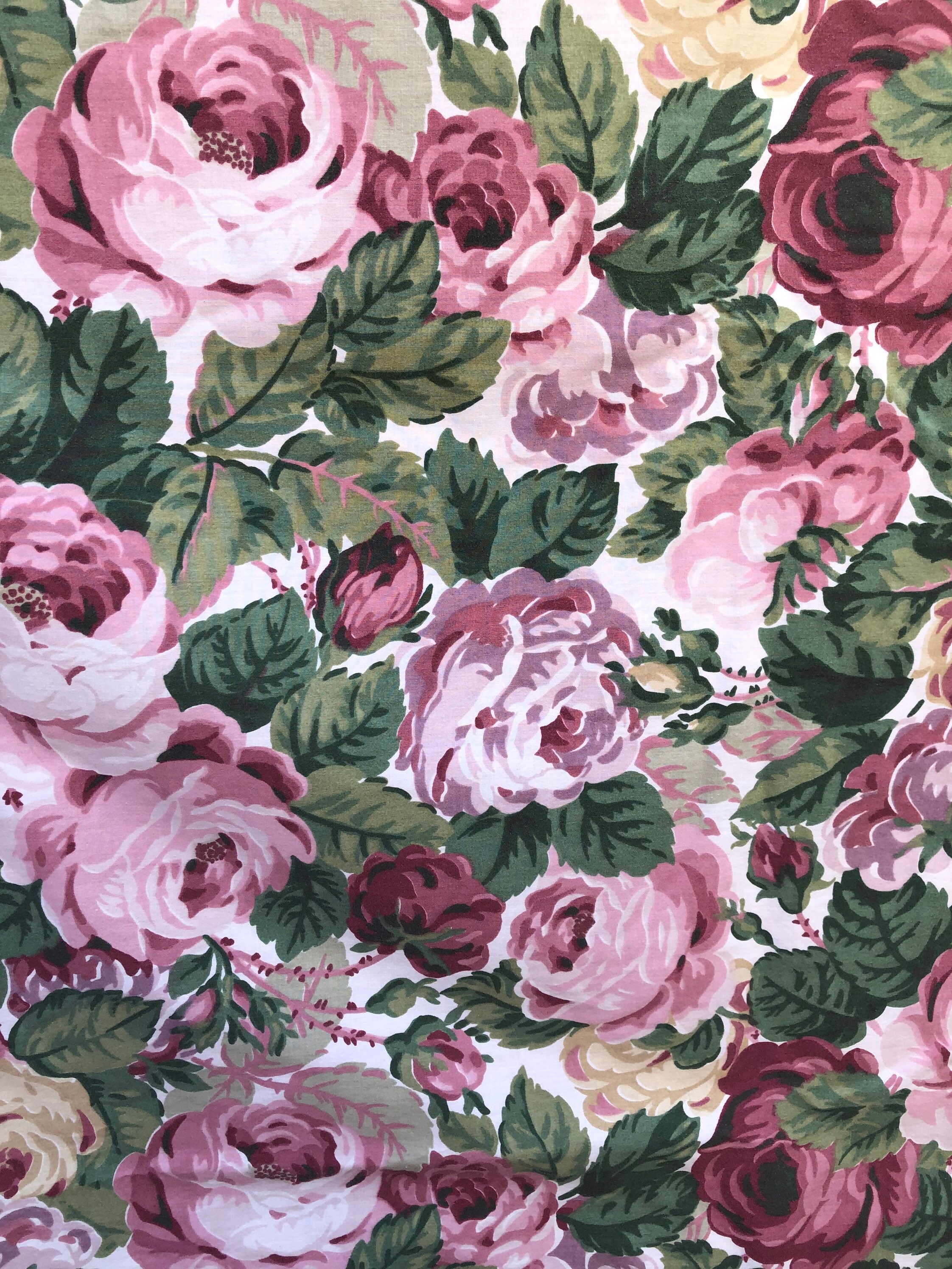 Vintage Rose Sheet Set, Martex Cabbage Rose Bedding, Martex Atelier ...