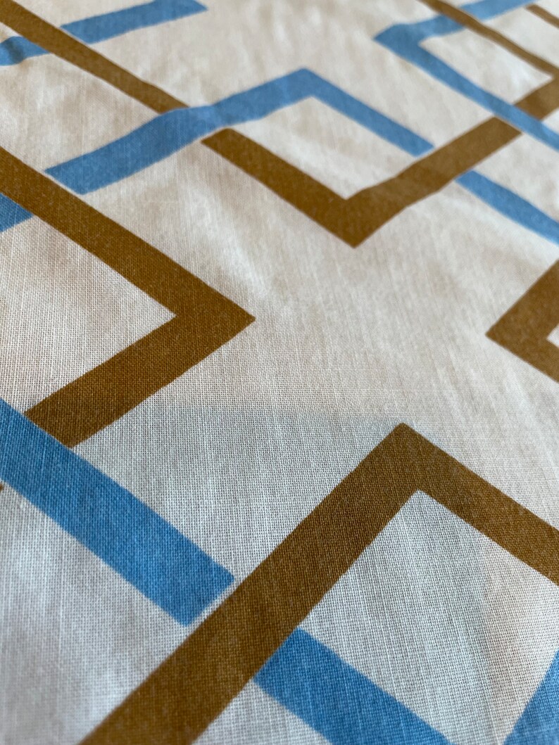 Ysl Geometry Pattern Vintage YSL Twin Flat Sheet, Yvessaintlaurent Graphic Mod 70s Geometric ...