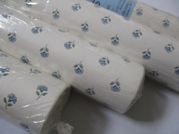 Rose Wallpaper Blue Floral Craft Supply Rosebud Drawer Liner Etsy