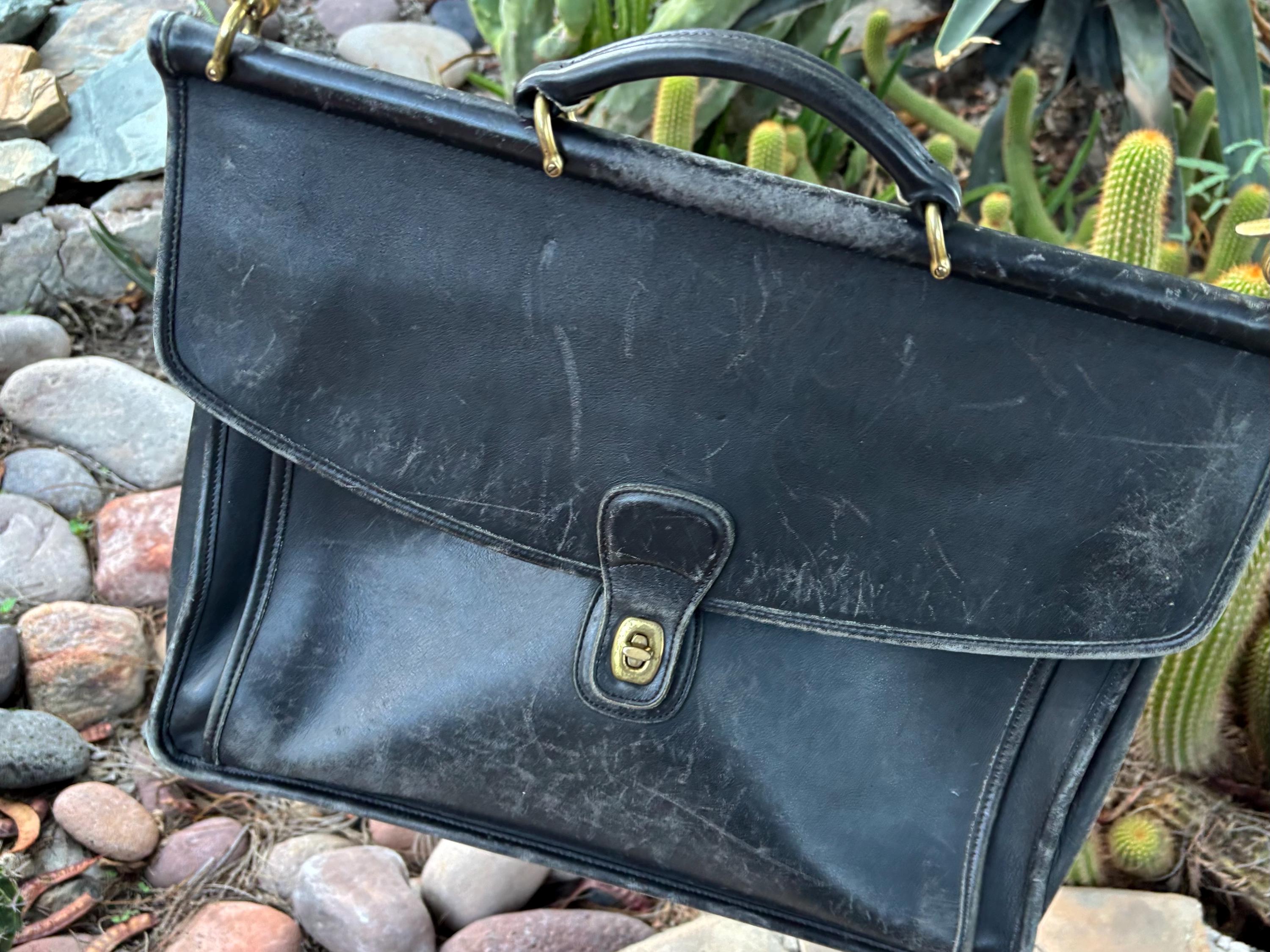 Vintage Coach Leather Laptop Bag, Beekman H6C5266 Black Leather
