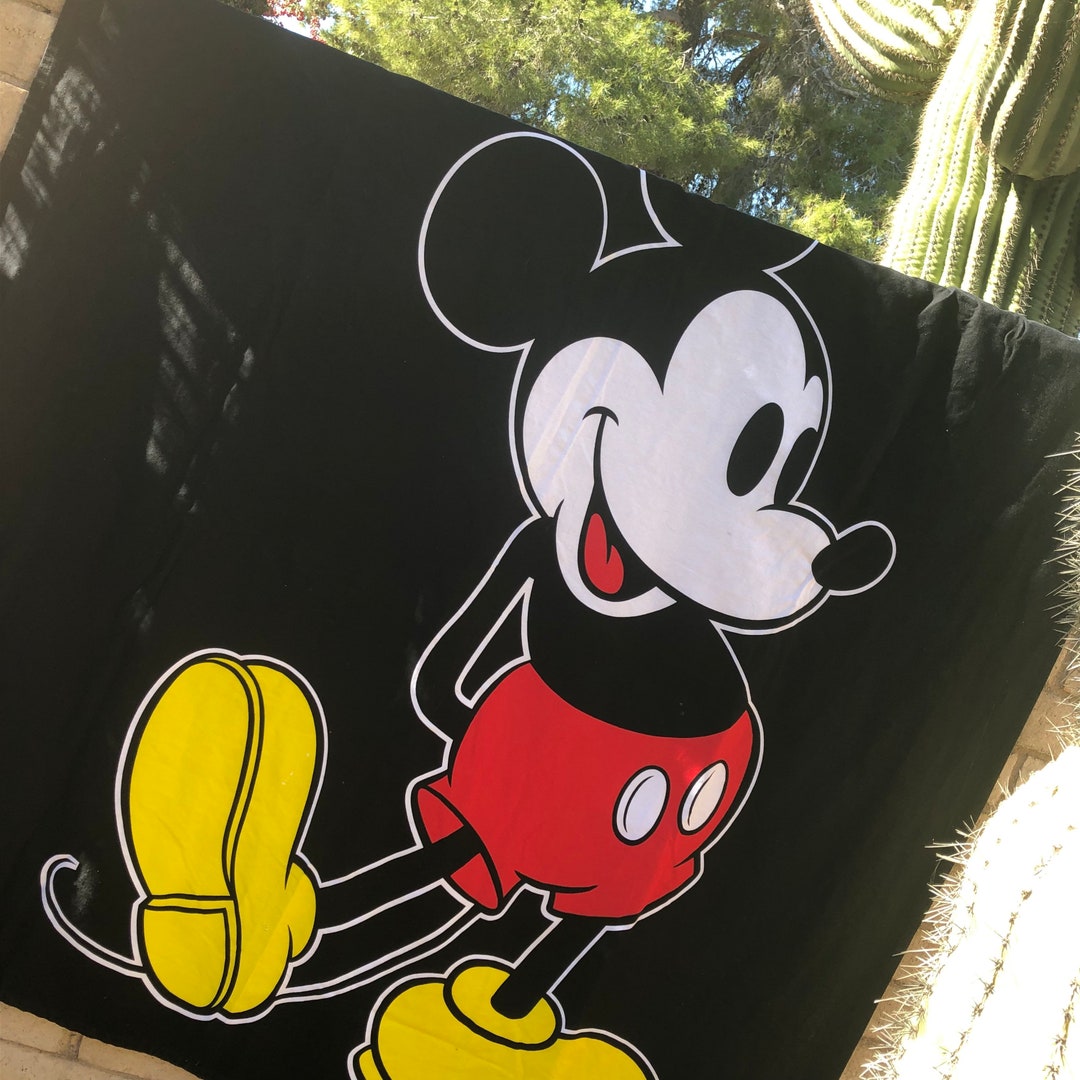 Vintage Mickey Mouse Curtain Mickey Shower Curtain 80s Disney Mickey