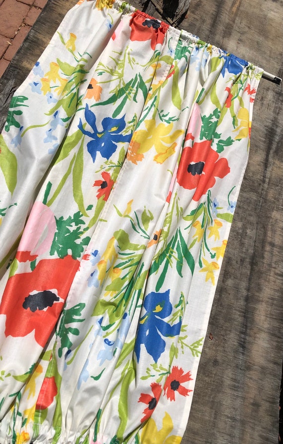 Vintage Flower Power Cafe Curtains Mod Botanical Cottage - Etsy