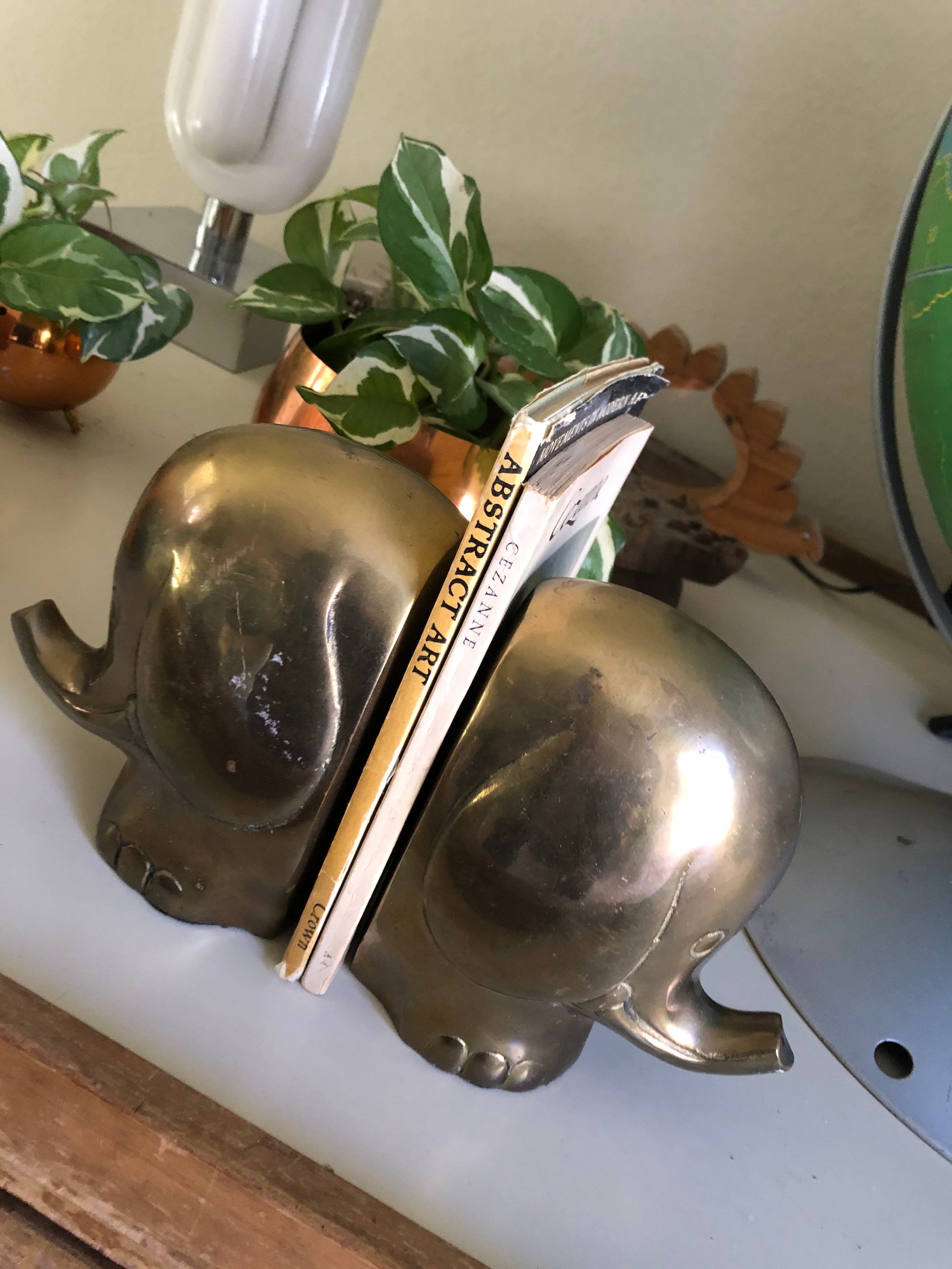 Vintage Brass Elephant Bookends Brass Bookend Pair Mid Century Etsy
