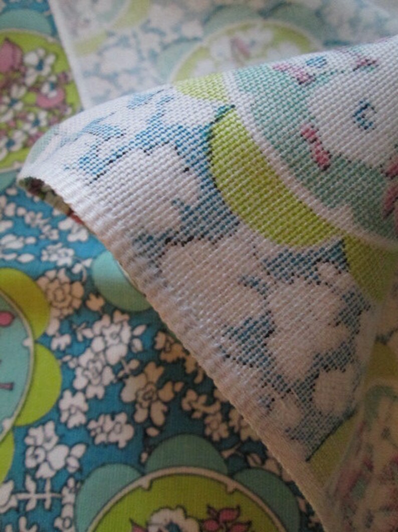 Vintage Flower Power Fabric Mod Floral Upholstery Fabric Etsy