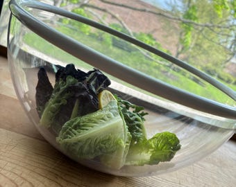 Vintage Bodum serving bowl, giant clear acrylic bowl, C Jorgensen 80s Swiss salad bowl, jumbo mod serving bowl READ/SEE DETAILS