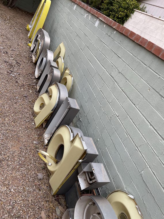 Vintage Mcdonalds Sign, Giant Neon Industrial Metal Letter Marquee