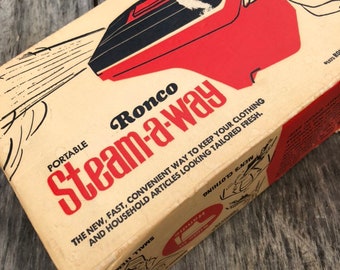 Vintage retro Steamer Ronco Steam a Way 70s portable clothing steamer NOS retro houseware appliance